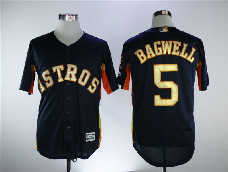 Men Houston Astros #5 Bagwell Blue Game Champion Edition MLB Jerseys